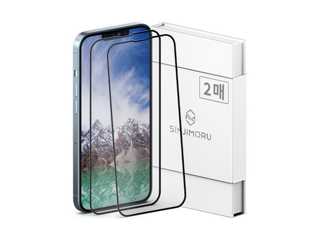 [아이폰 13 pro 필름] 소중한 구매 신지모루 풀커버 하이브리드 강화유리 휴대폰 액정보호필름 2매입